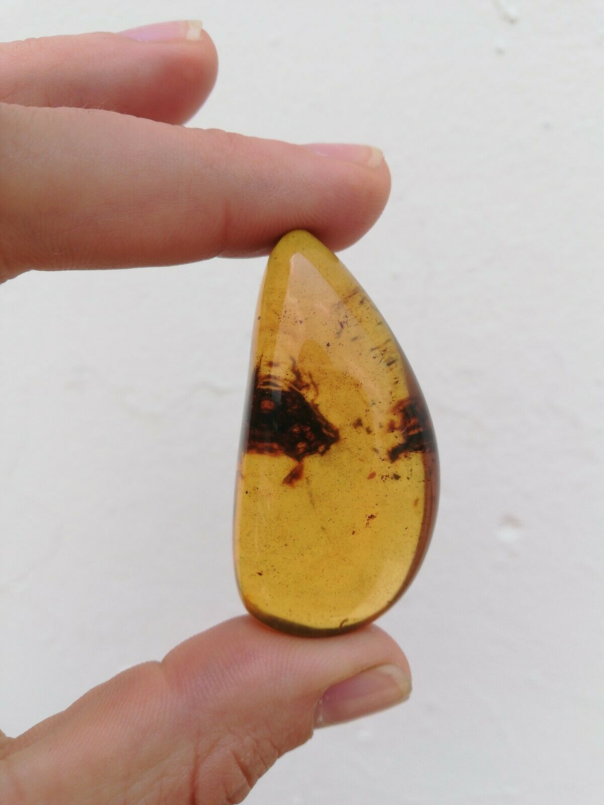 Clear Blue Green Mexican Amber 15g Nice Drop Shape Pendant