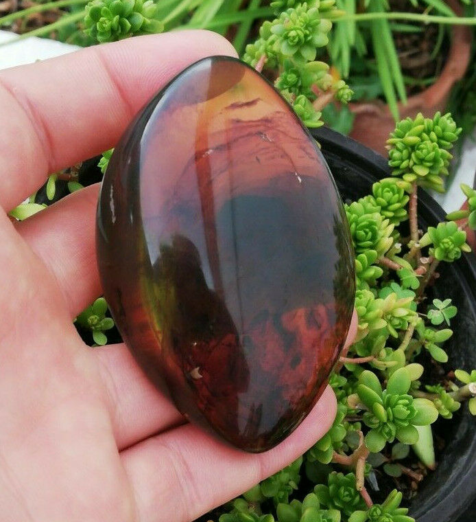 Unique patterns in Mexican Amber 47g Nice Round shape pendant