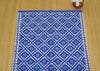 Blue Geometric Cushion Cover Sham Pillow Handwoven Cotton Mayan Mexican Chiapas