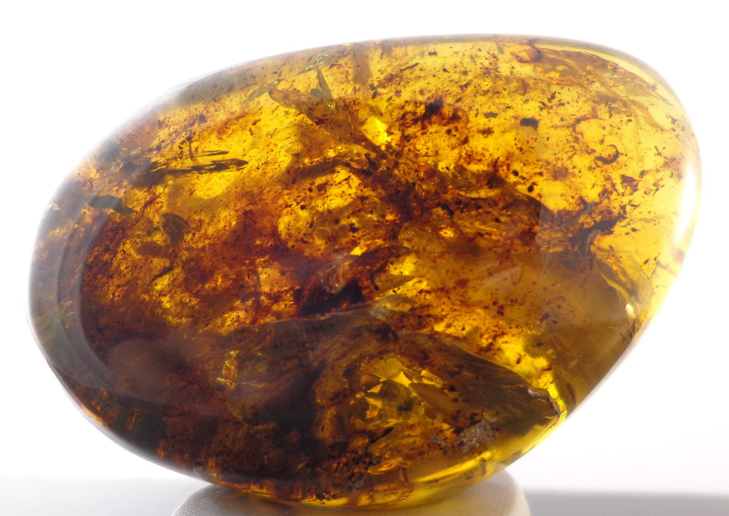 Green Mexican Amber w Some Moss Inclusion Full Polished 42g