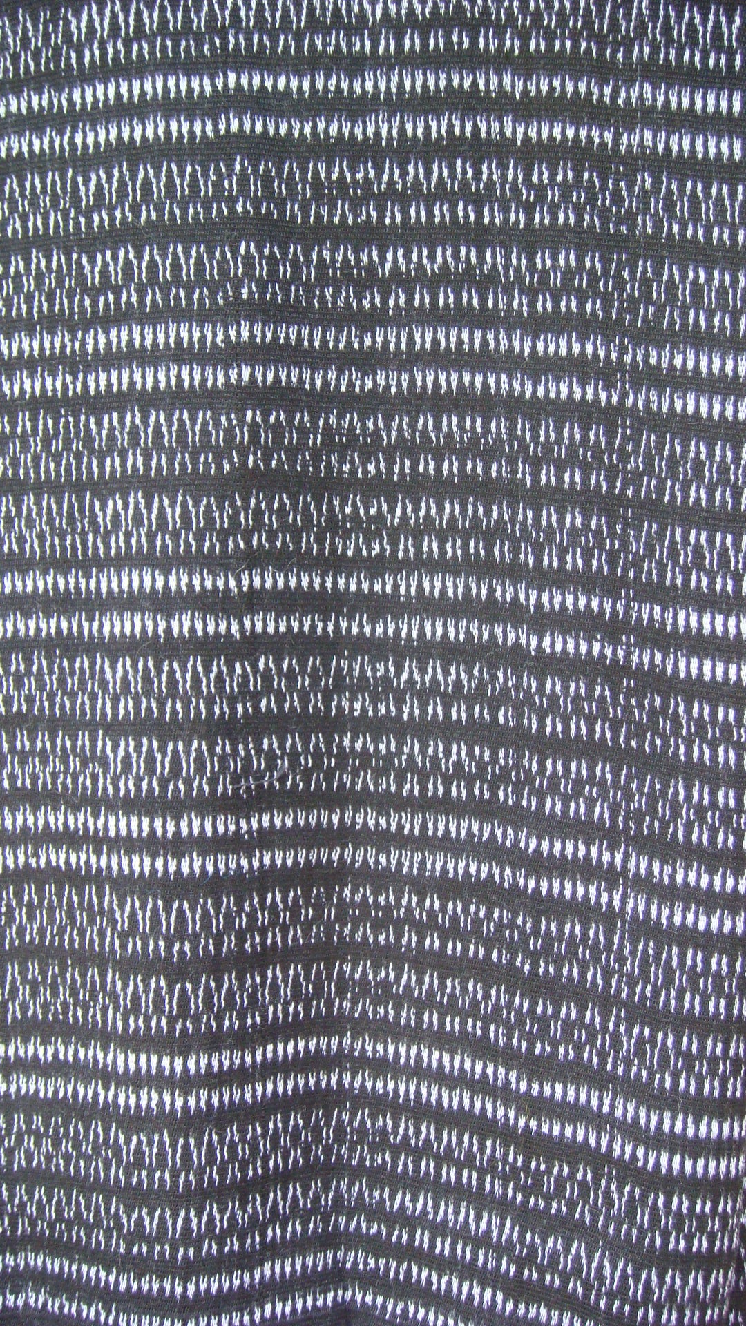 Mexican Handwoven Black and White Rebozo Shawl Wrap Scarf Runner From Tenancingo