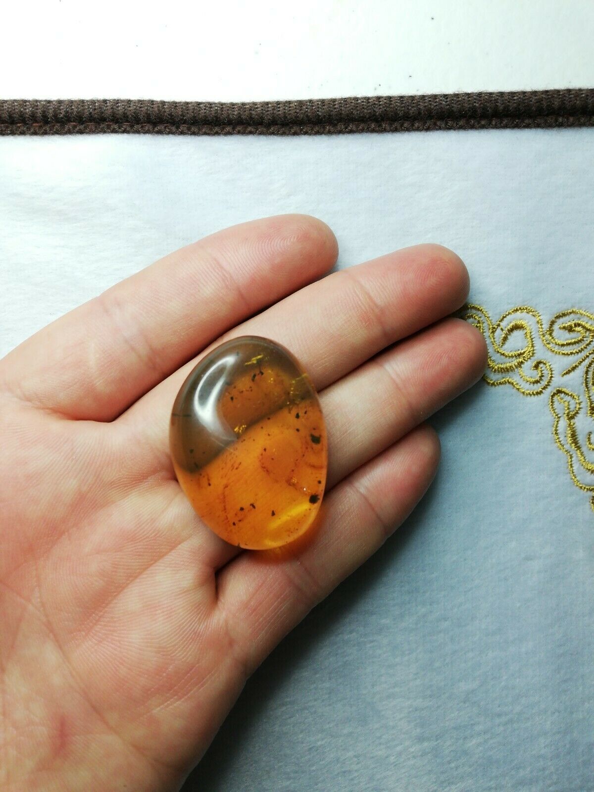 Honey Mexican Amber 9.6g fully polished cabochon pendant