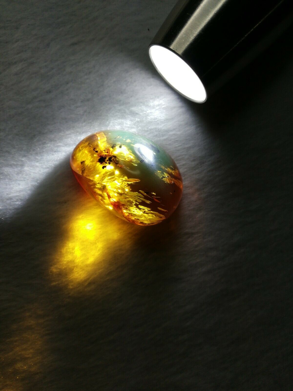 Mexican Amber 7.3g fully polished cabochon pendant