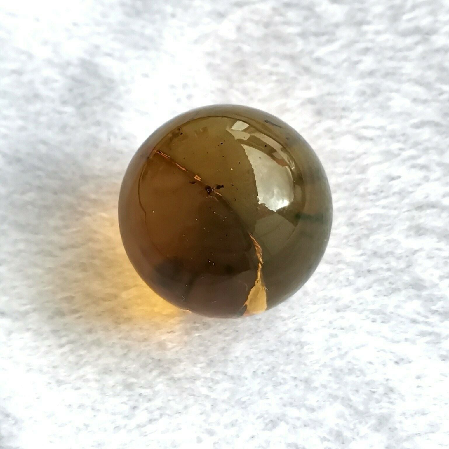 Beautiful Blue Green Amber Ball 13.6g