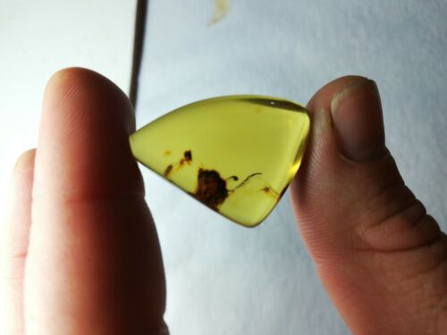 Mexican Amber 4.2g fully polished blue green cabochon pendant