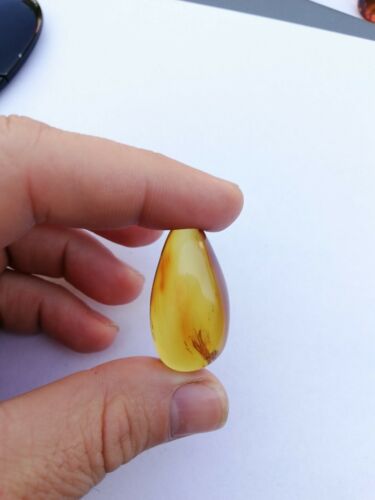 Mexican Amber 5g fully polished pendant with drop shape