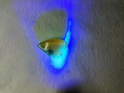 Mexican Amber 4.2g fully polished blue green cabochon pendant