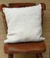 Mexican Handwoven Cream Cushion Cover Sham Woolen Cotton Mayan Mexican Chiapas