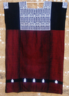 Black and Red Chiapas Huipil Cotton Handwoven from Mexico