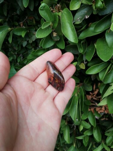 Some purple w blue green Mexican Amber 8.6g full polished pendant