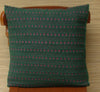 Mexican Handwoven Green Cushion Cover Sham Woolen Cotton Mayan Mexican Chiapas