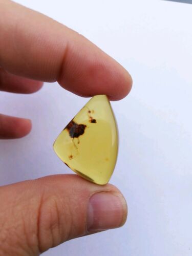 Mexican Amber 4.2g fully polished blue green cabochon pendant