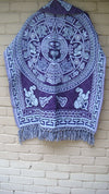 Purple  Mexican Tlaxcala Mexican Rebozo Shawl Wrap