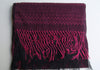 Black with Pink Rebozo Shawl with Fringes Embroidered Cotton