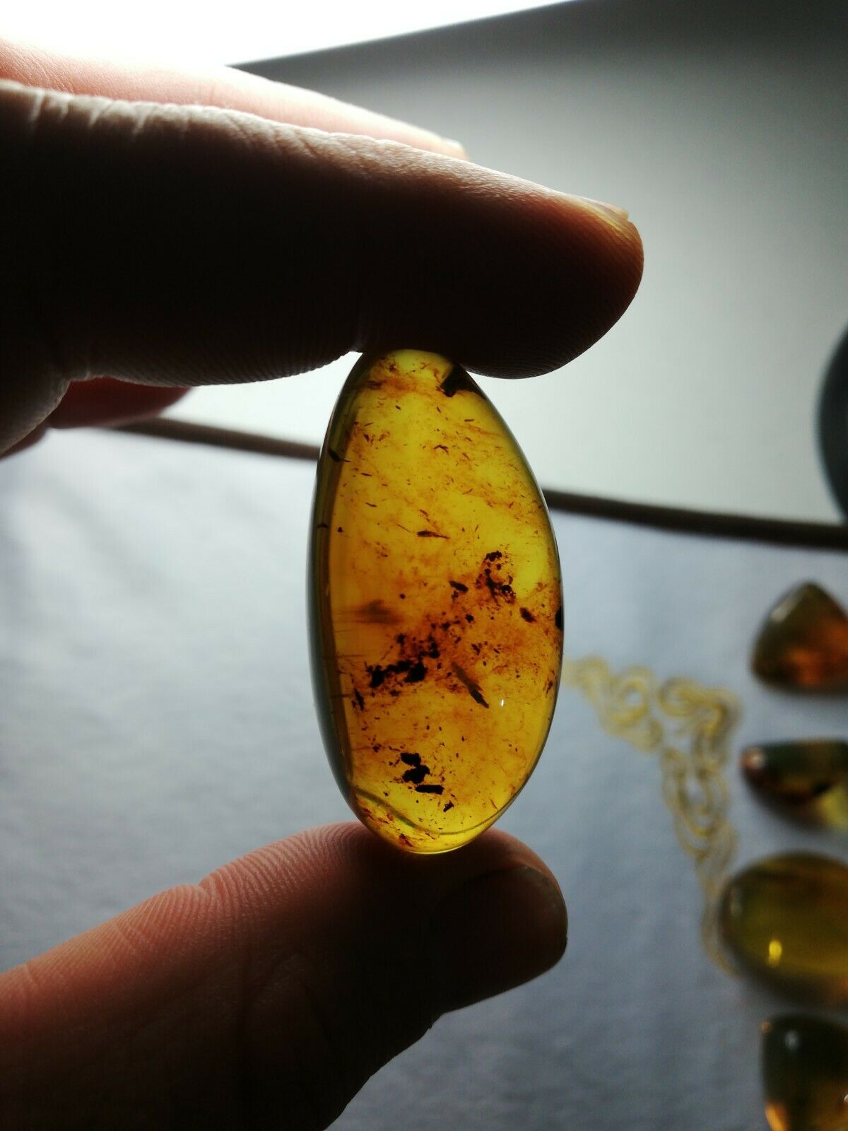 Honey Mexican Amber 9g fully polished cabochon pendant