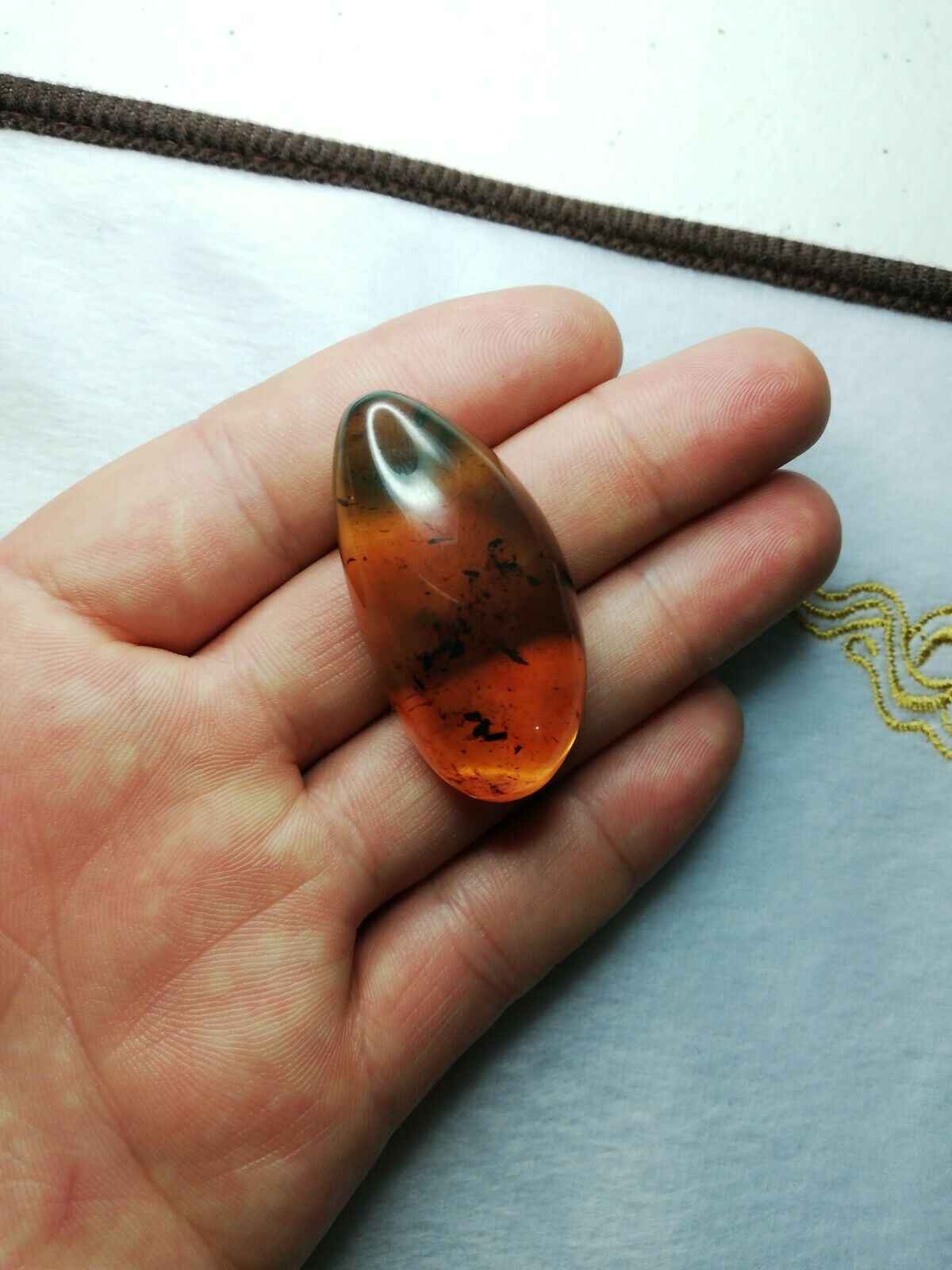 Honey Mexican Amber 9g fully polished cabochon pendant
