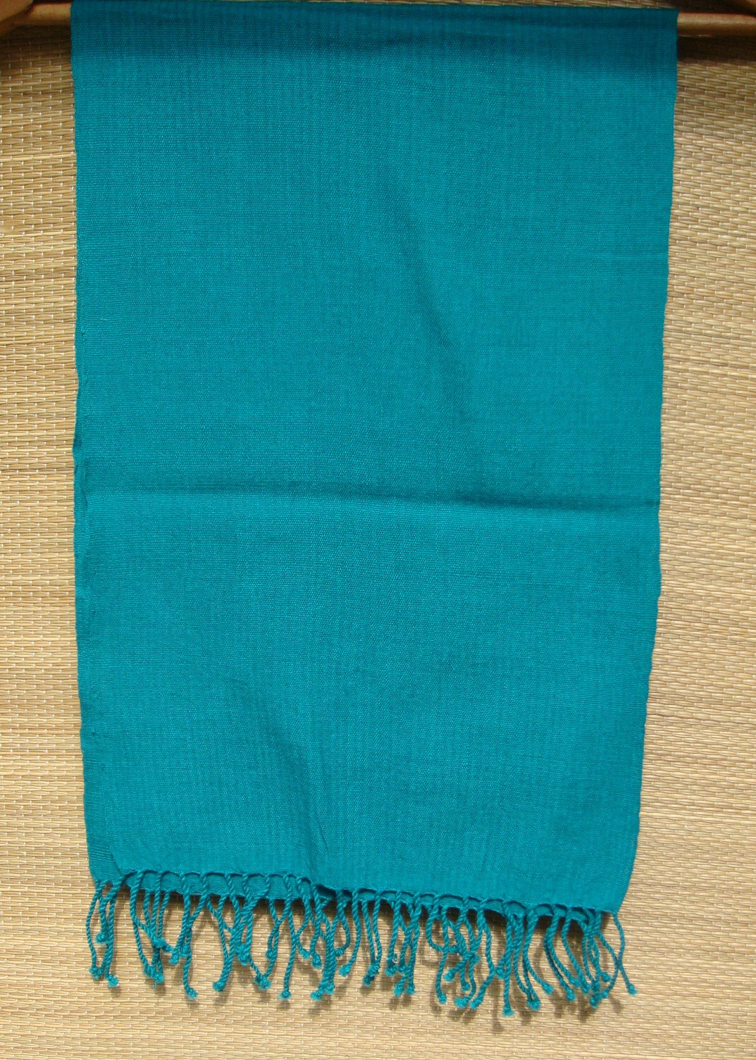Blue Green Rebozo Shawl Wrap Handwoven Cotton from Mexico