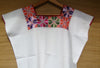 Mexican Women's Huipil with Beautifully Flowers Crochet from Chiapas One Size Fits M L