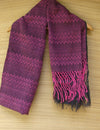 Black with Pink Rebozo Shawl with Fringes Embroidered Cotton