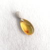 Mexican Amber Drop Pendant with Insect 925 Silver with Cubic Zirconia