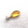 Mexican Amber Drop Pendant with Insect 925 Silver with Cubic Zirconia
