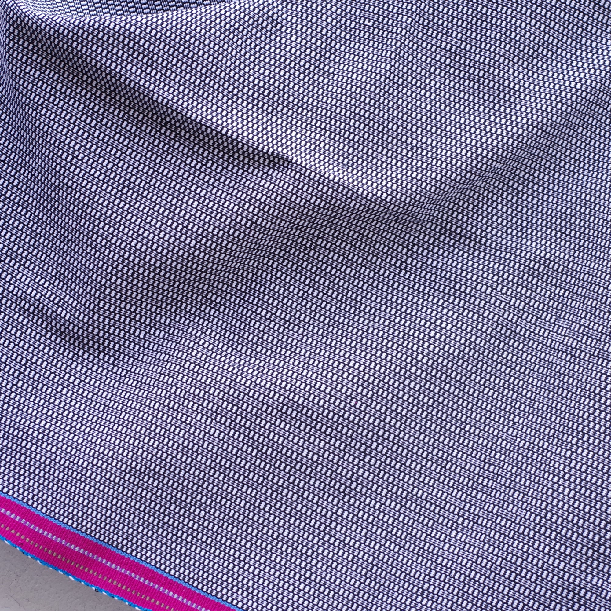 Mayan Copal Black and White Mexican Rebozo Shawl Embroidered with Pure Cotton