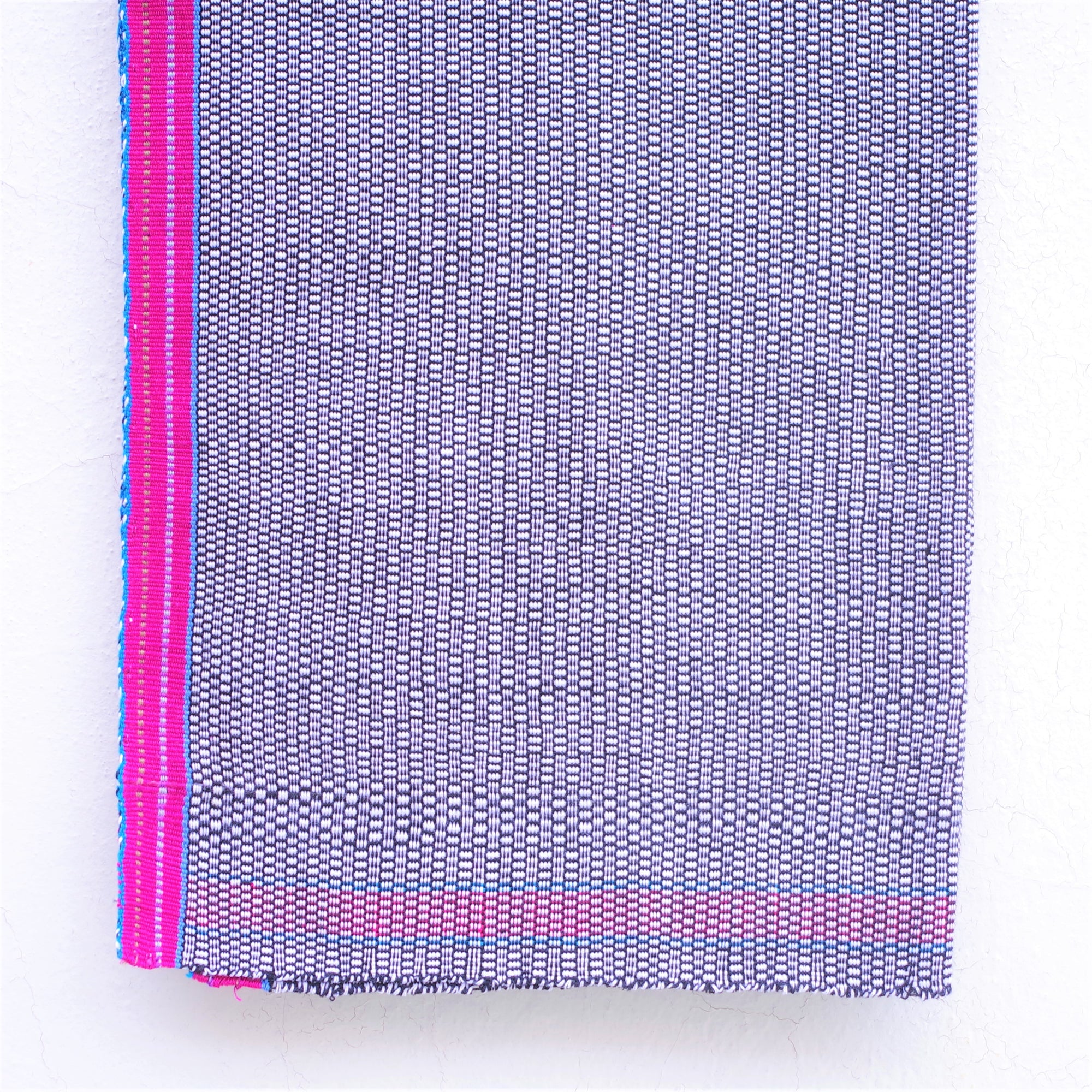 Mayan Copal Black and White Mexican Rebozo Shawl Embroidered with Pure Cotton