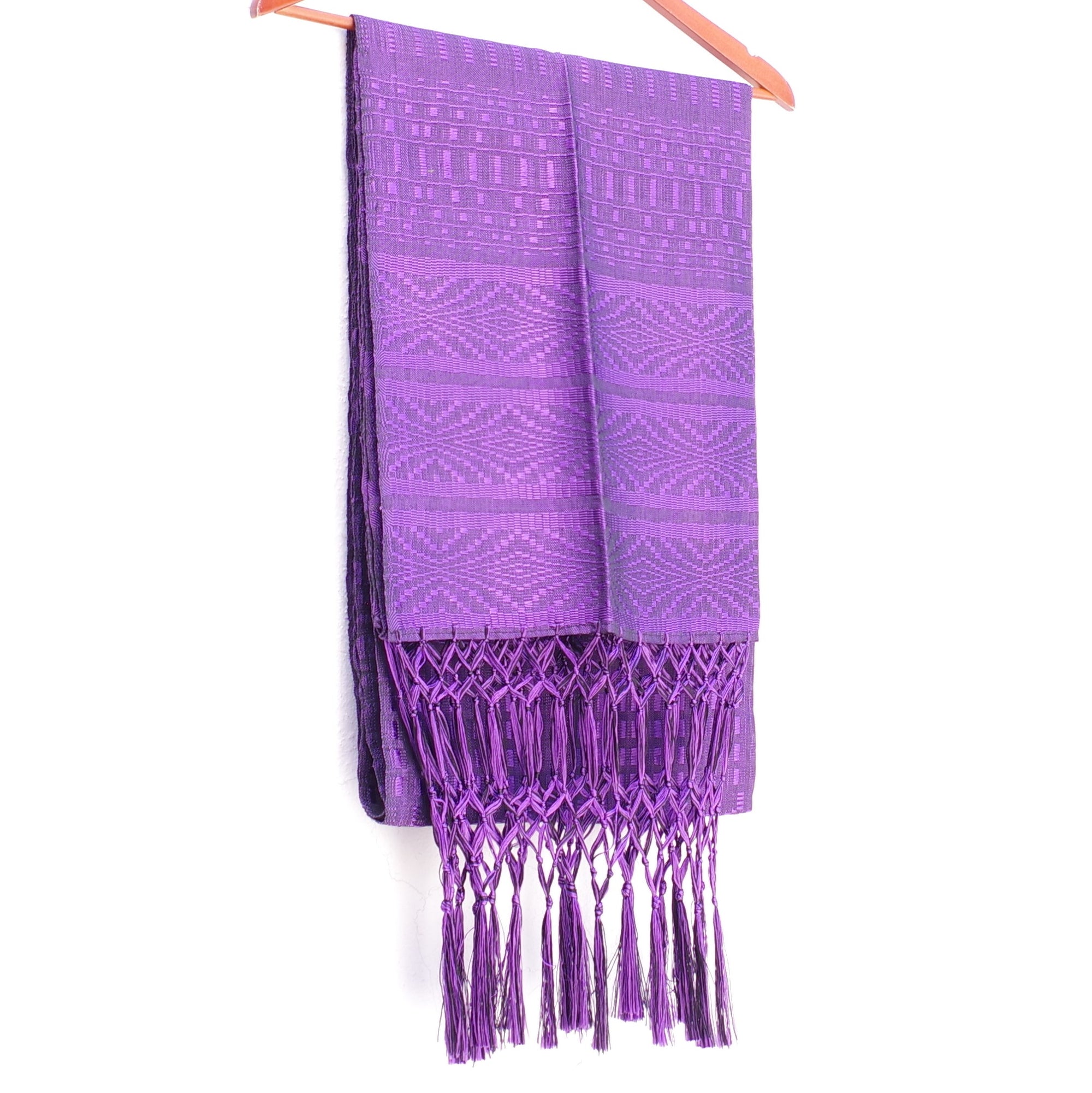 Mayan Copal Violet Rayon Mexican Rebozo Shawl Scarf