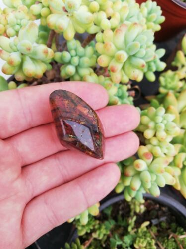 Some purple w blue green Mexican Amber 8.6g full polished pendant