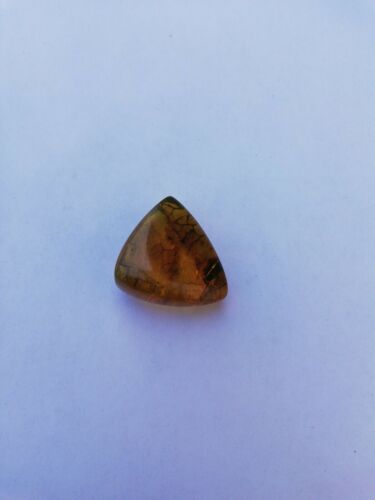 Mexican Amber 5.5g cabochon with natural crust special blue green color