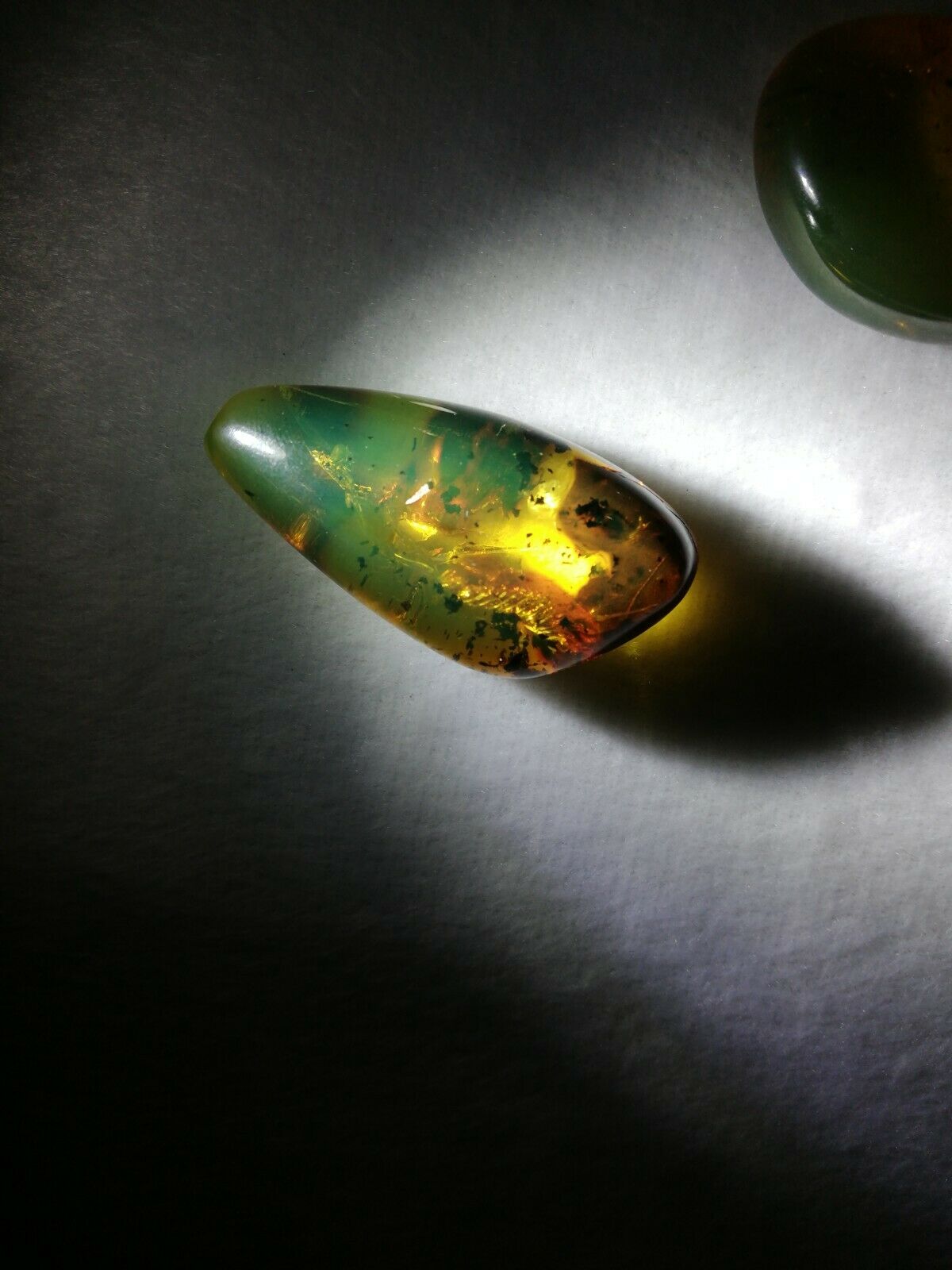 Polished blue green Mexican Amber 11.6g