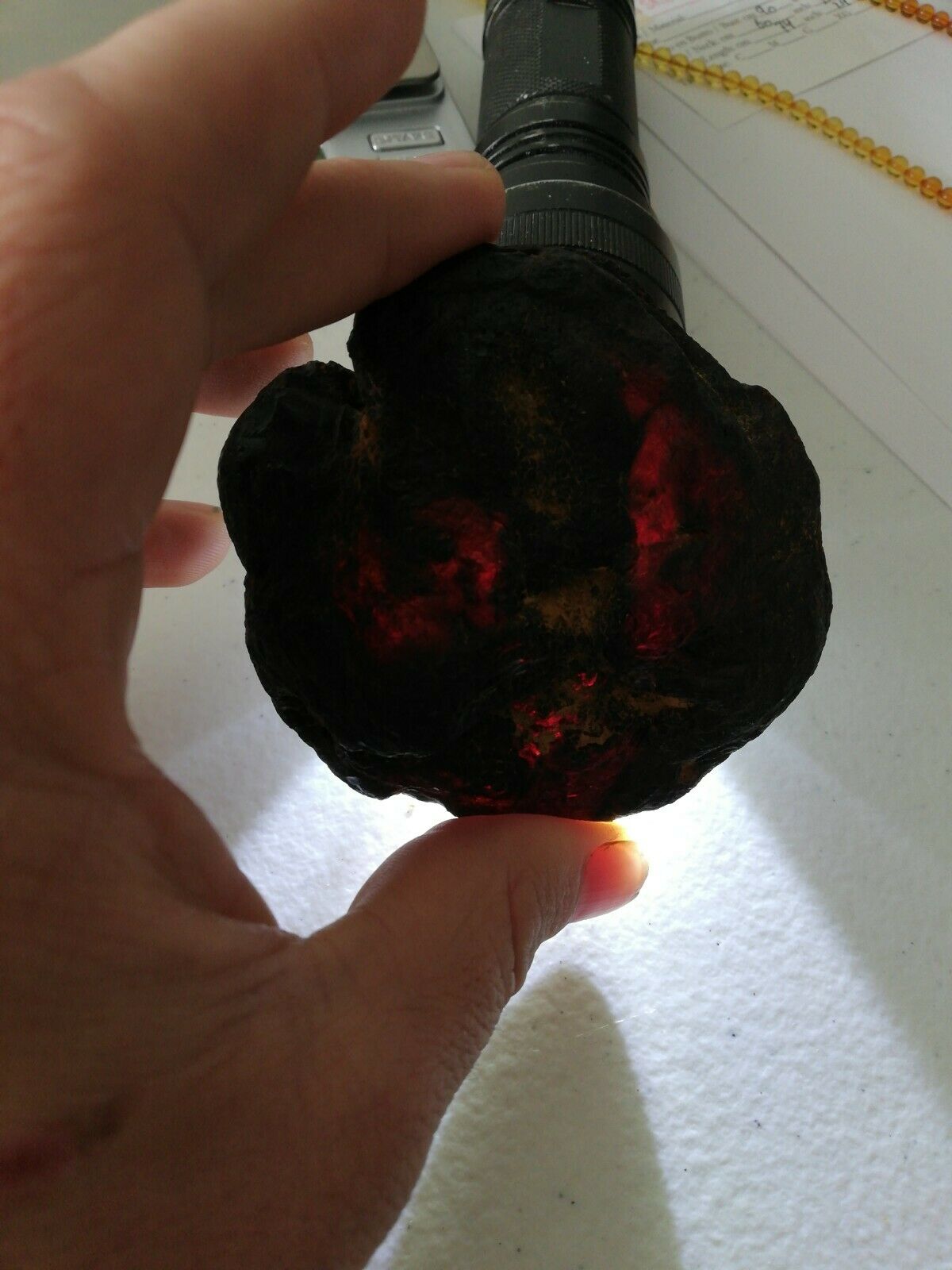 Red Mexican Amber 89g Blood Red Natural Raw