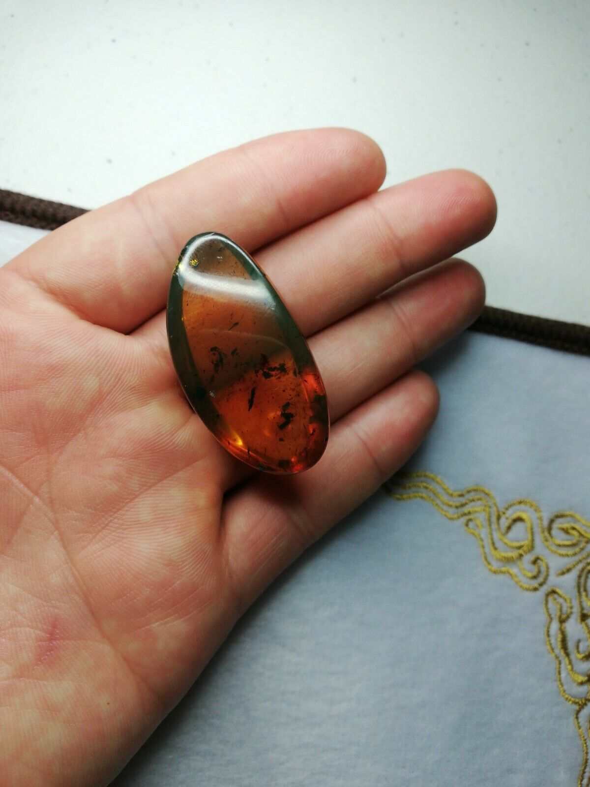Honey Mexican Amber 9g fully polished cabochon pendant