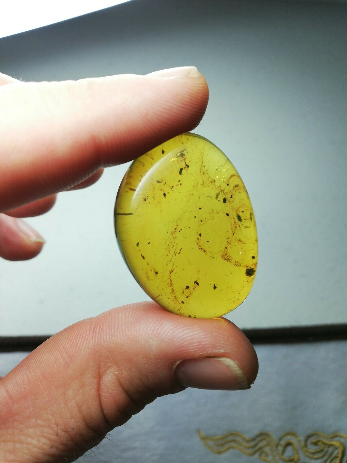 Honey Mexican Amber 9.6g fully polished cabochon pendant