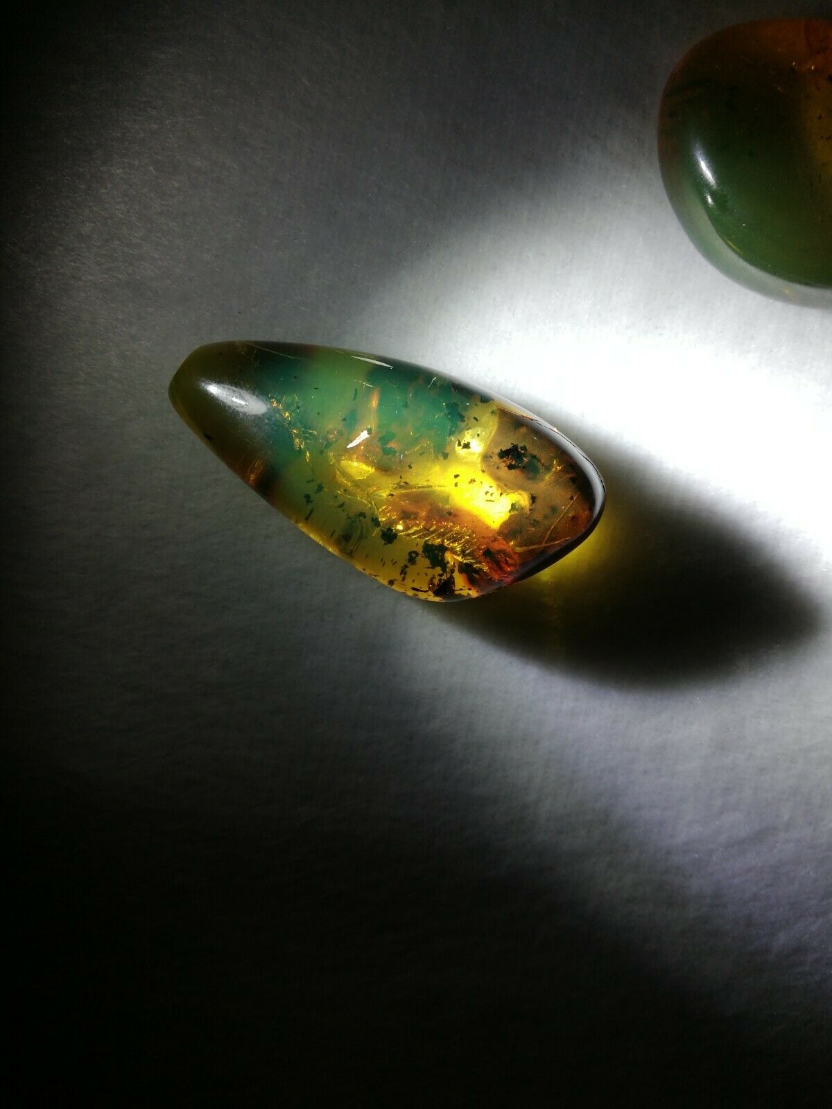 Polished blue green Mexican Amber 11.6g