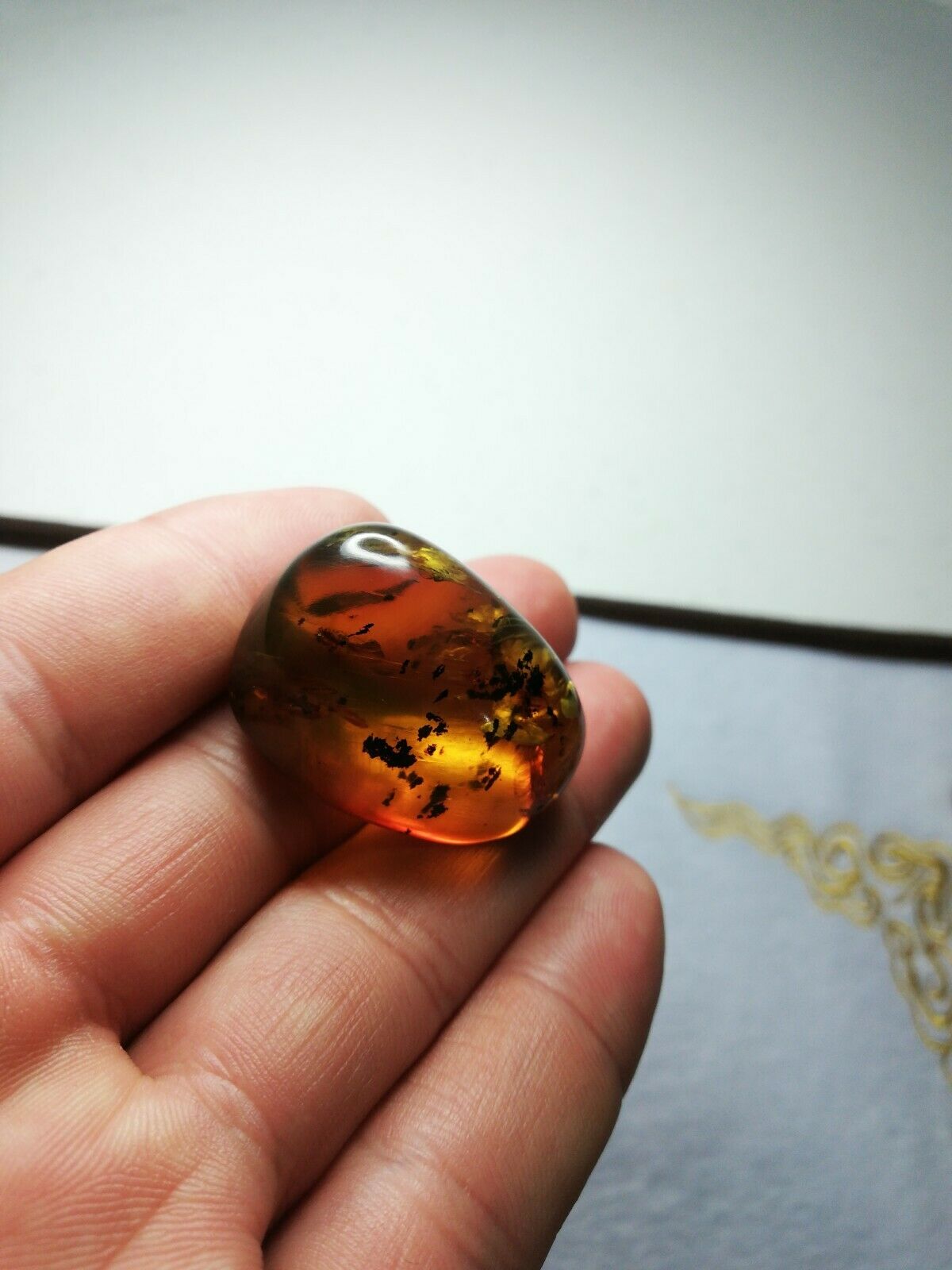 Mexican Amber 7.3g fully polished cabochon pendant