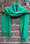 Green Rebozo Shawl Handwoven Scarf from Mexico