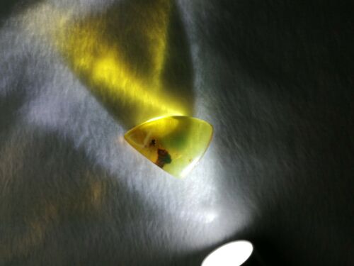 Mexican Amber 4.2g fully polished blue green cabochon pendant