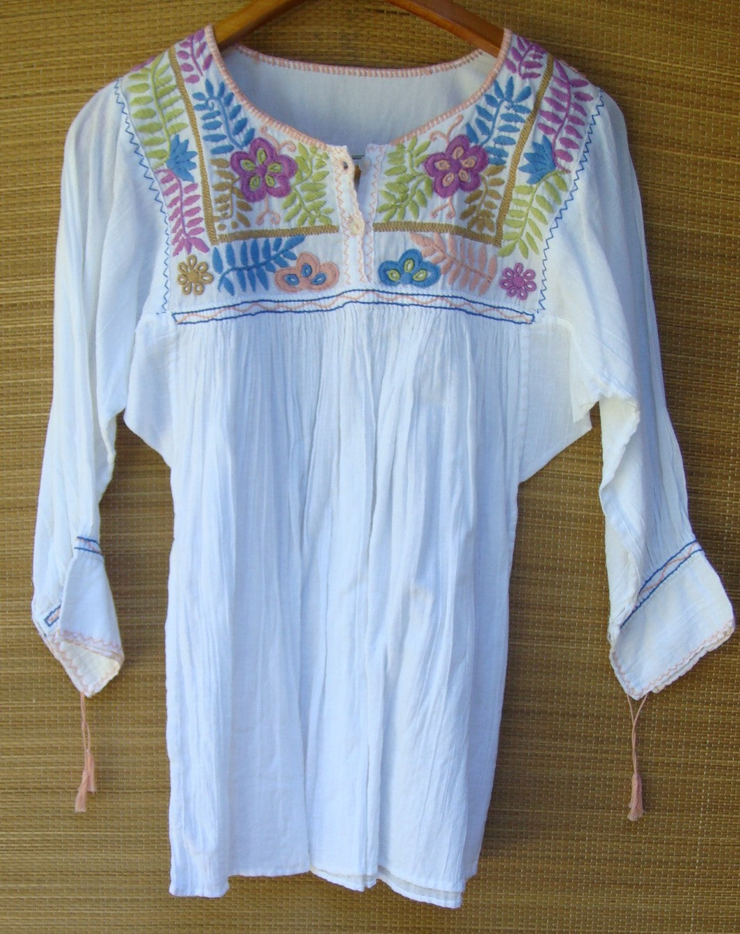 Colombian Blouse White Color Made in Colombia - Ref:154