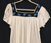White Mexican Huipil Maxi Dress Vintage Embroidery Chiapas M, L