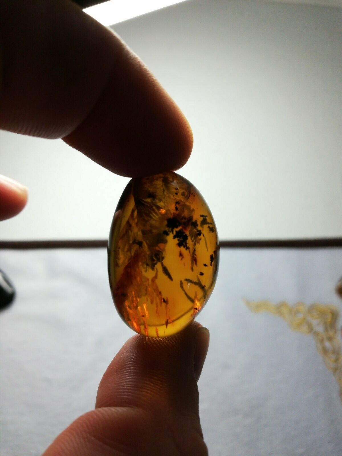 Mexican Amber 7.3g fully polished cabochon pendant