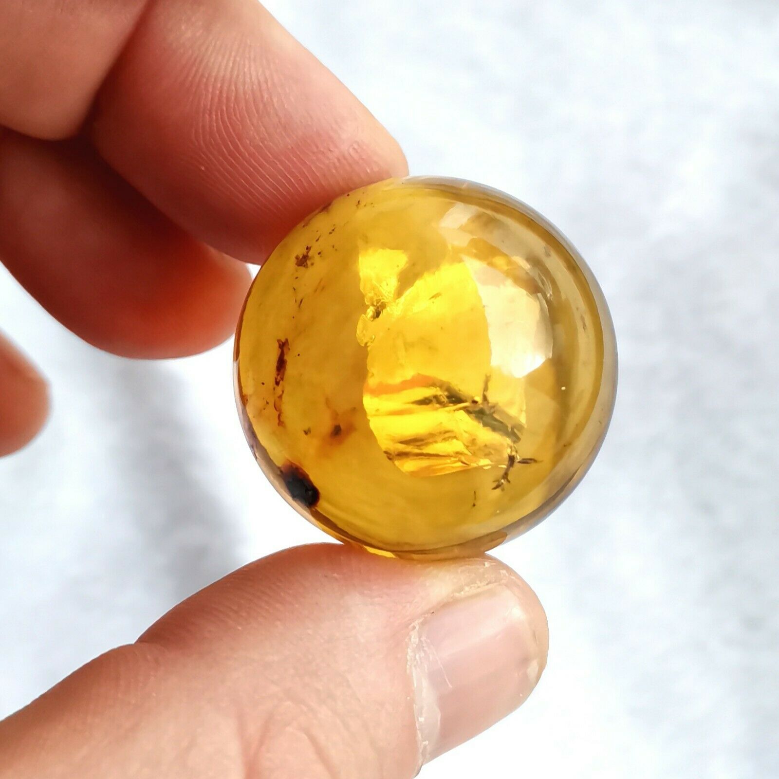 Beautiful Blue Green Amber Ball 13.6g