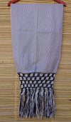 Mexican Handwoven Gray Rebozo Sarape Shawl Wrap Pareo Scarf Runner From Tenancingo