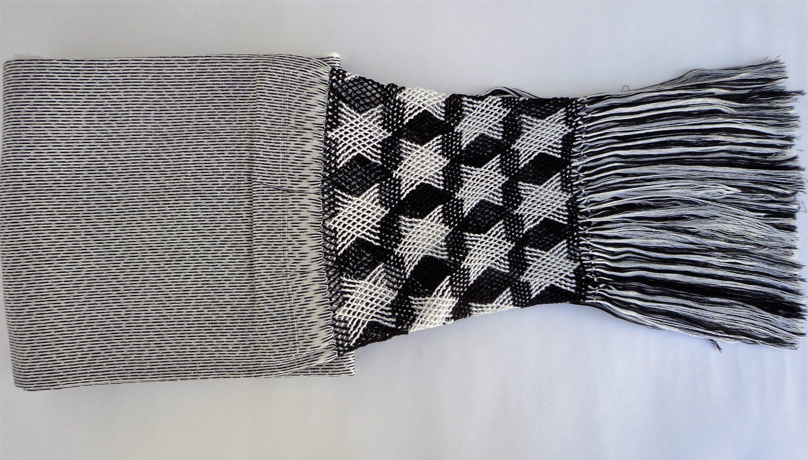 Mexican Handwoven Rebozo Sarape Shawl Wrap Pareo Scarf Runner From Tenancingo With Stars drawings