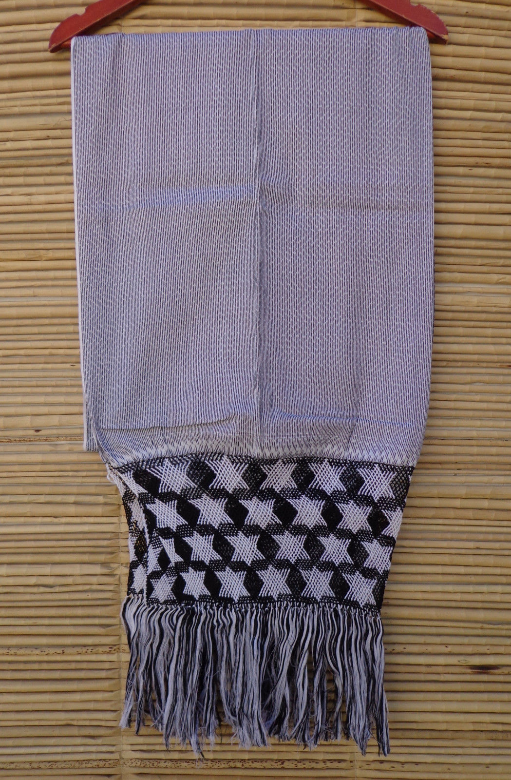 Mexican Handwoven Rebozo Sarape Shawl Wrap Pareo Scarf Runner From Tenancingo With Stars drawings