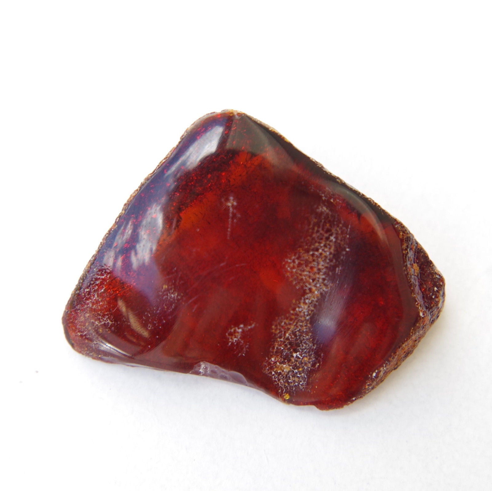Natural Red Mexican Amber Stone Top Quality AAA Window Polished 7g from Chiapas