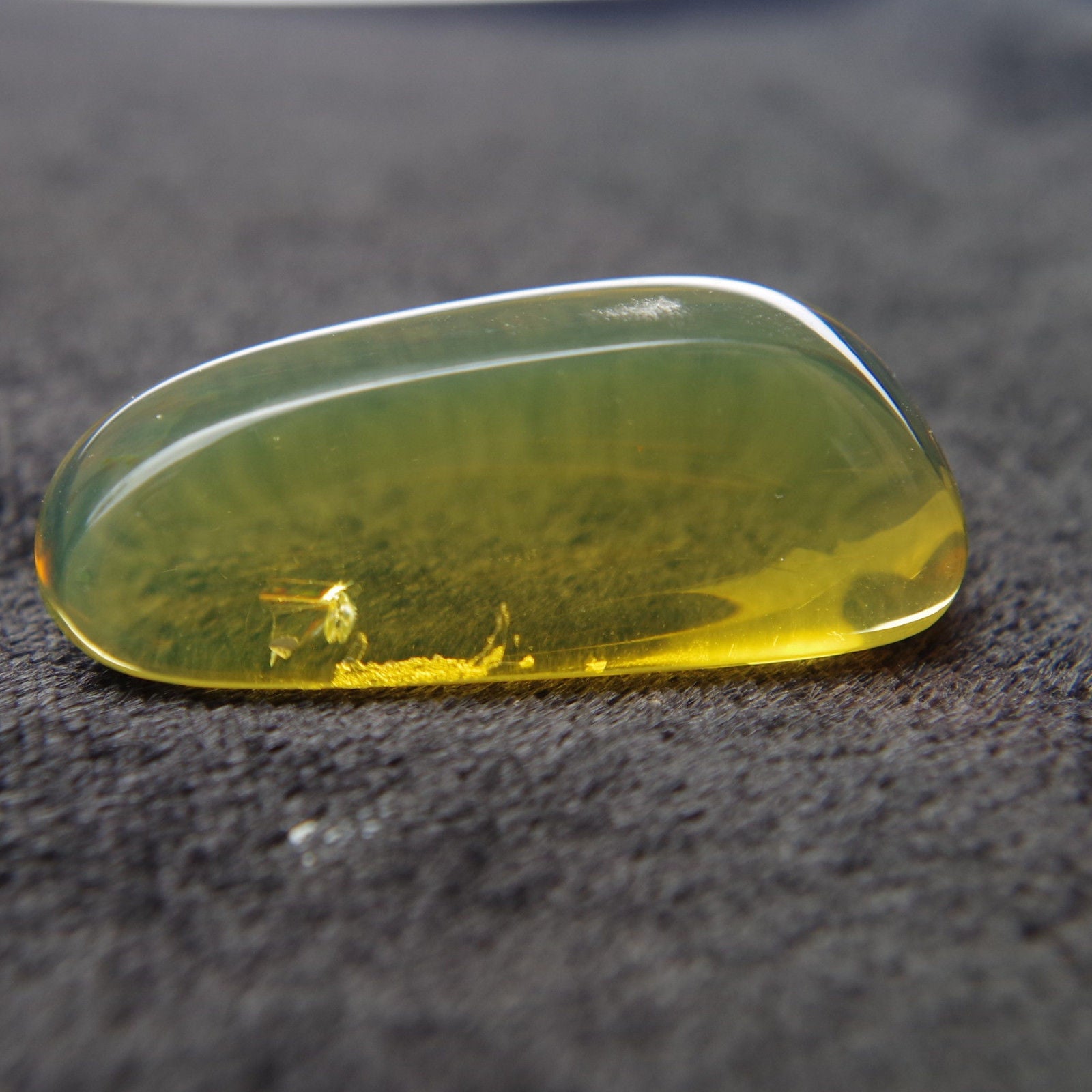 Mexican Blue Amber Stone from Chiapas Window Polished Great Clarity 6g