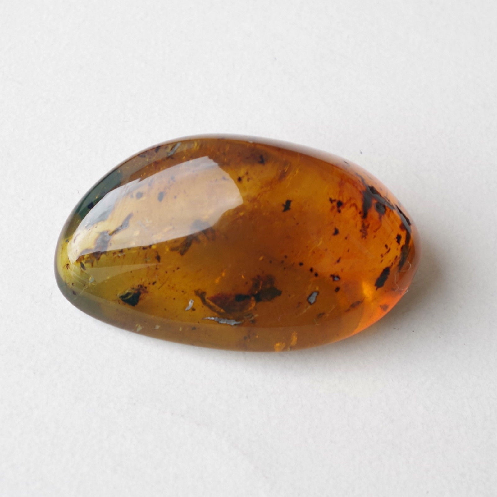 Blue Green Mexican Amber with Moss Inclusion Full Polished 25.5g