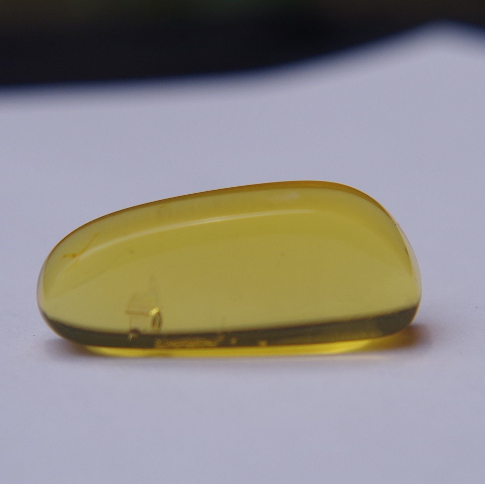 Mexican Blue Amber Stone from Chiapas Window Polished Great Clarity 6g