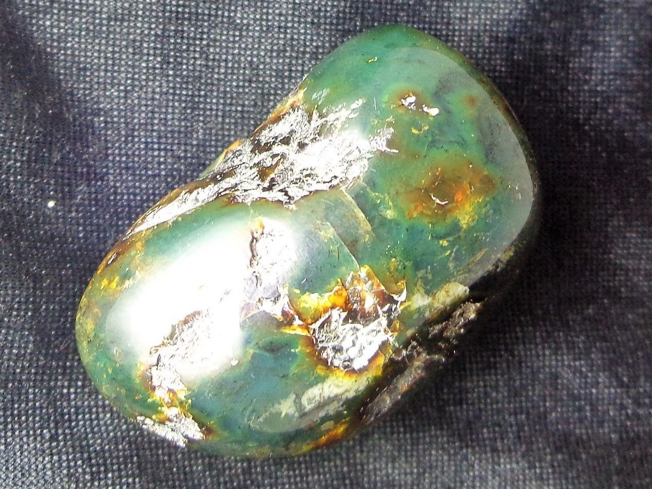 Red Mexican Amber Natural Stone Fossil Freeform Polished